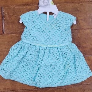 Aqua Lace Baby Dress